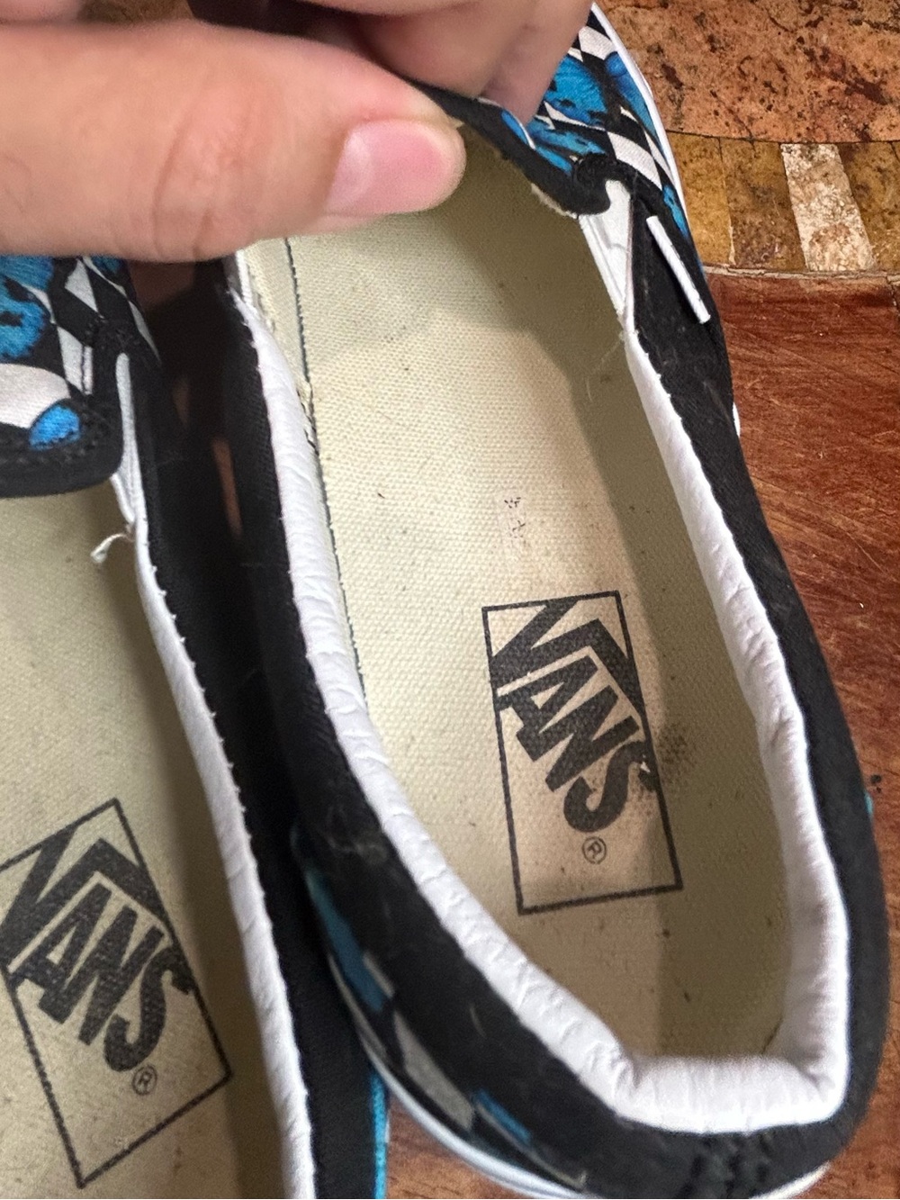 Vans Black/Blue Butterfly Checkered Unisex size 9.5 men 11 women Excellent con - Picture 10 of 13